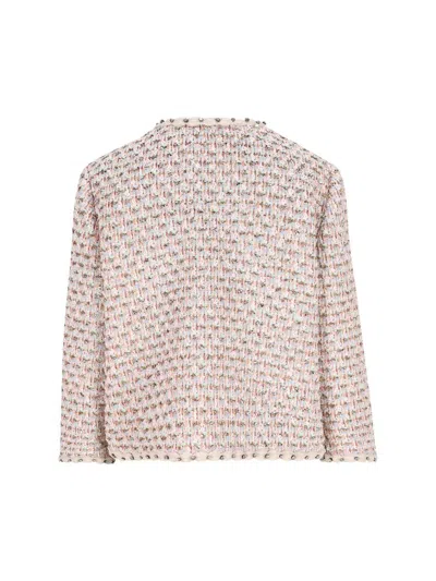 Valentino Garavani Embroidered Ribbon Tweed Jacket In Multi