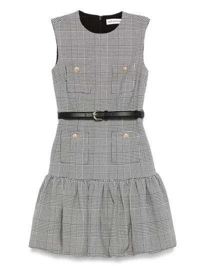 Self-portrait Self Portrait Women Prince Of Wales Check Mini Dress In Gray