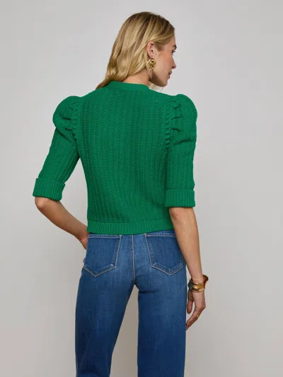 L Agence Delilah Cropped Cardigan In Green