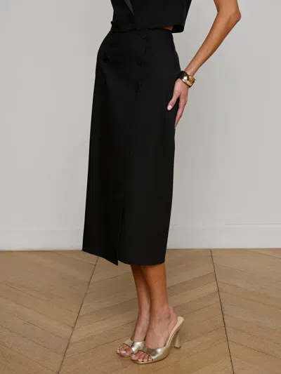 L Agence Febe Tuxedo Skirt In Black