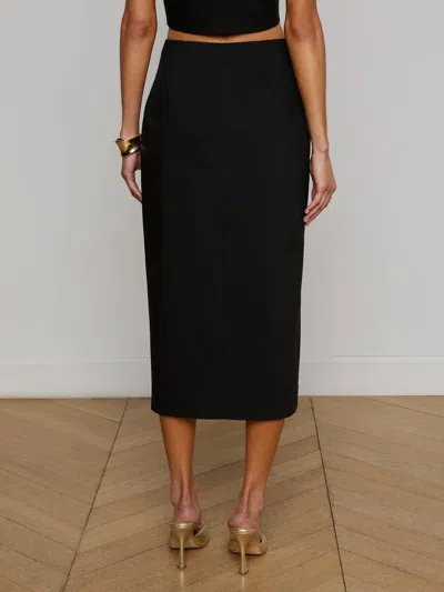 L Agence Febe Tuxedo Skirt In Black