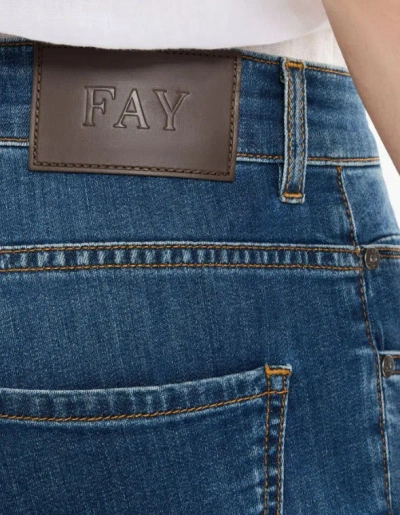 Fay Cotton Denim Jeans In Blue