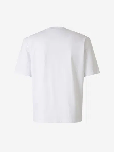 Palm Angels White Short-sleeved T-shirt With Monogram Pa Embroidery