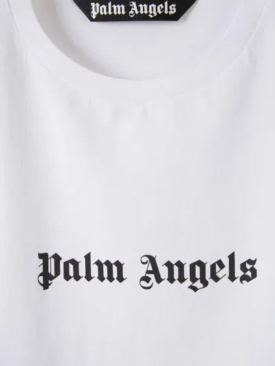 Palm Angels White Short-sleeved T-shirt With Monogram Pa Embroidery