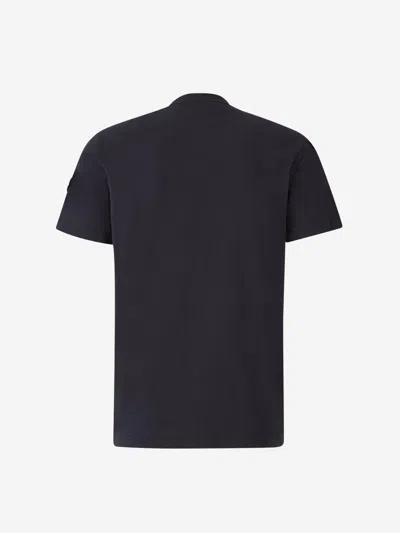 Moncler Cotton Logo T-shirt In Blue