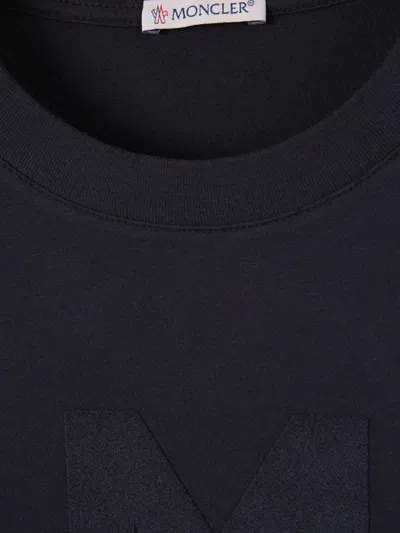 Moncler Cotton Logo T-shirt In Blue