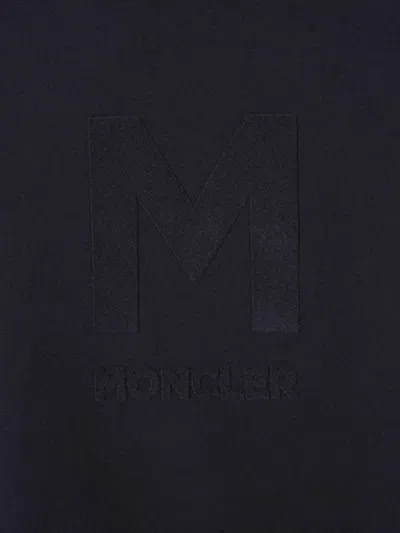 Moncler Cotton Logo T-shirt In Blue