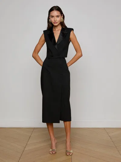 L Agence Hollis Vest In Black
