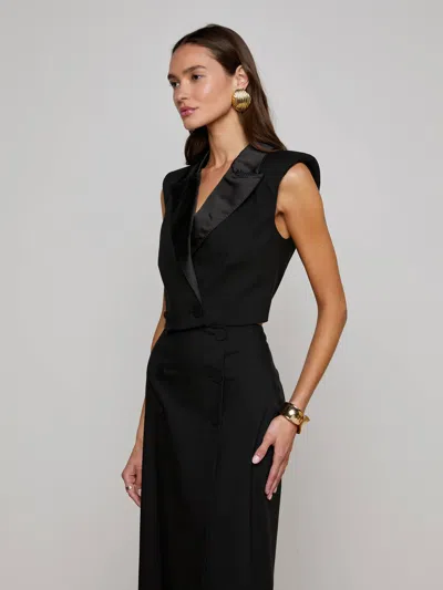 L Agence Hollis Vest In Black