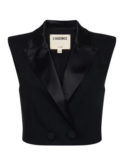 L Agence Hollis Vest In Black