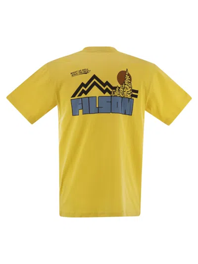 Filson T-shirt With Graphics On Chest And Back In Orange