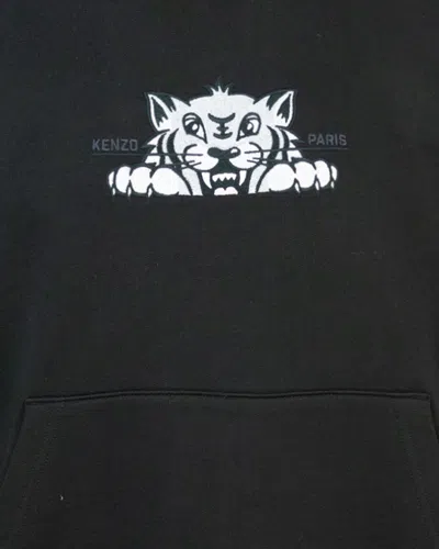 Kenzo Hooded Graphic Print Cotton T-shirt In Black