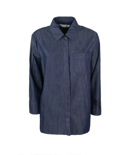 Max Mara Timeless Regular Fit Denim Shirt In Blue