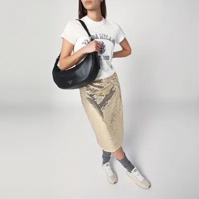 Prada Demi-lune Large Leather Shoulder Bags