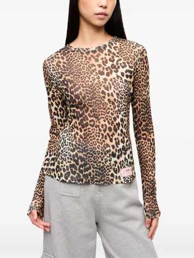 Ganni Oberteil Mit Leoparden-print
