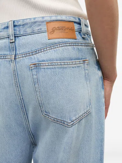 Ganni Organic Cotton Denim Jeans In Blue