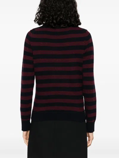Ganni Multicolor Graphic Wool Mix Poodle Stripe Sweater In Multi