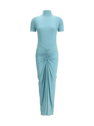 Alaïa Soft Jersey Maxi Dress In Blue
