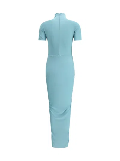 Alaïa Soft Jersey Maxi Dress In Blue