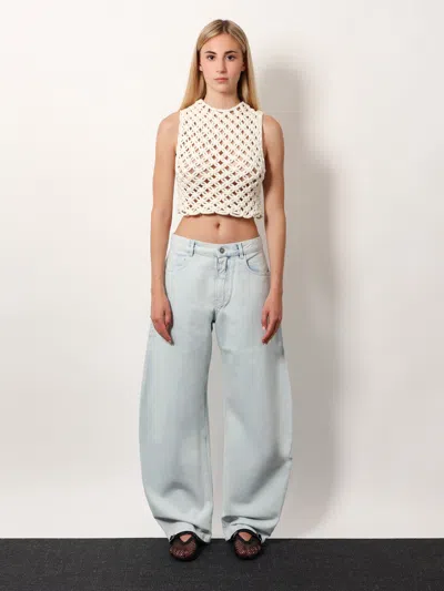 Alaïa Alaia Rounded Jeans In Ice Denim Women In Blue