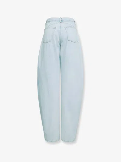 Alaïa Alaia Rounded Jeans In Ice Denim Women In Blue