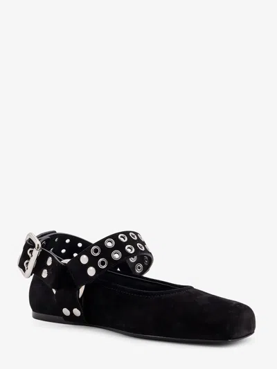 Alaïa Alaia Women Suede Biker Flat Ballerinas In Black