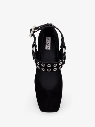 Alaïa Alaia Women Suede Biker Flat Ballerinas In Black
