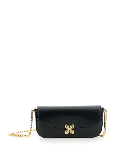 Alexander Mcqueen Small Skull Flower Crossbody Bag With Chain Strap And Gold-tone Hardware