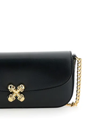 Alexander Mcqueen Small Skull Flower Crossbody Bag With Chain Strap And Gold-tone Hardware