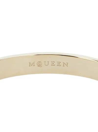 Alexander Mcqueen Black Bracelet With Skull Embellishment In Brass Woman In Black