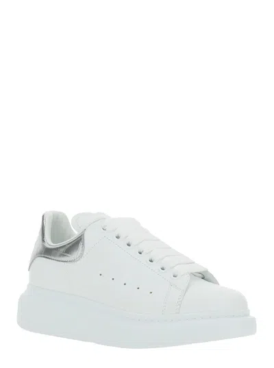 Alexander Mcqueen White Sneakers With Logo Patch On The Tongue And Embossed Logo On The Heel In Leather Woman In White