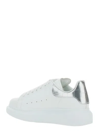 Alexander Mcqueen White Sneakers With Logo Patch On The Tongue And Embossed Logo On The Heel In Leather Woman In White