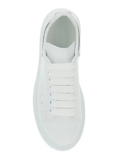 Alexander Mcqueen White Sneakers With Logo Patch On The Tongue And Embossed Logo On The Heel In Leather Woman In White