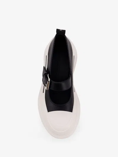 Alexander Mcqueen Leather And Rubber Lace-up Ballerinas