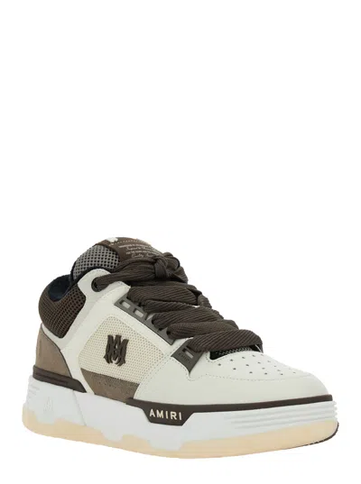 Amiri Brown Low Top Sneakers With Logo Detail On The Side And Mesh Panels In Suede Man In Red