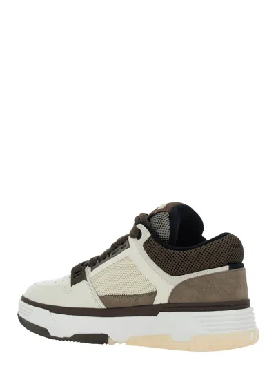Amiri Brown Low Top Sneakers With Logo Detail On The Side And Mesh Panels In Suede Man In Red