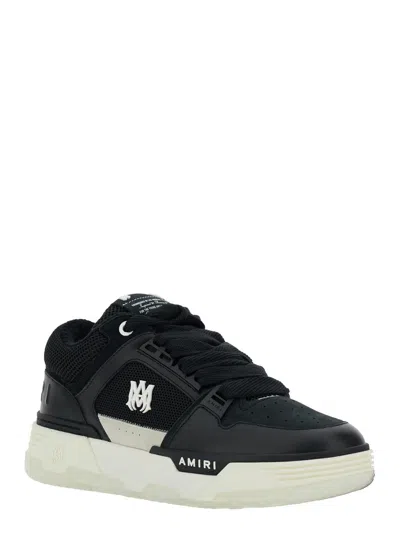 Amiri Black Low Top Sneakers With Logo Patch On The Tongue And Logo Lettering On The Heel In Leather Man In Black