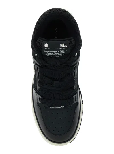 Amiri Black Low Top Sneakers With Logo Patch On The Tongue And Logo Lettering On The Heel In Leather Man In Black