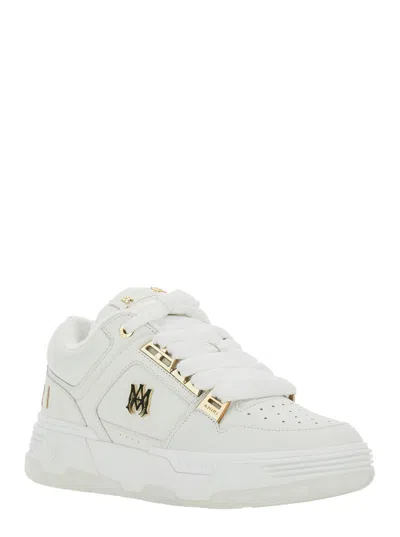 Amiri White Sneakers With Logo Patch On The Side And Logo Lettering On The Rear In Leather Man In Red