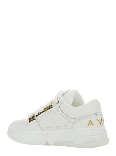 Amiri White Sneakers With Logo Patch On The Side And Logo Lettering On The Rear In Leather Man In Red