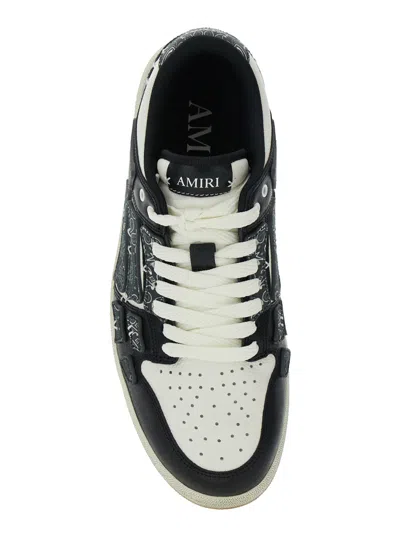 Amiri Skel Top Black Low Top Sneakers With Logo Patch On The Tongue And Logo Lettering On The Heel In Leat In Black