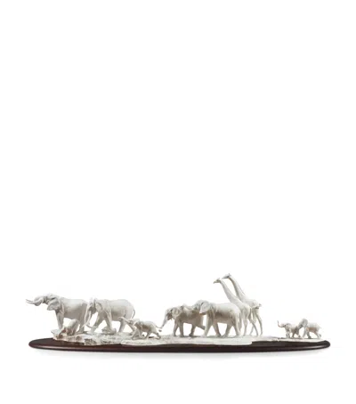 Lladrò Porcelain African Savannah Sculpture In White
