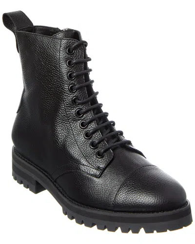Jimmy Choo Halden Pebbled-leather Combat Boots In Black