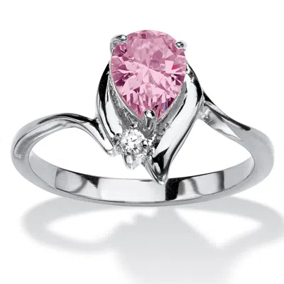 Palm Beach Jewelry Birthstone And Crystal Silvertone Ring