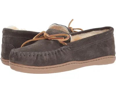 Minnetonka 3345 Slipper Womens 7 Gray Sheepskin Slip On Moc Toe Moccasin Khd2294 In Gray