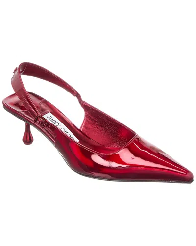 Jimmy Choo Amel 50 Leather Slingback Pump In Red