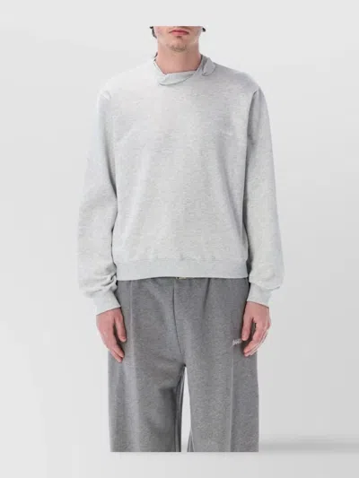 Magliano Crew Neck Fleece Braided In Gray