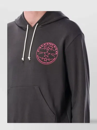 Magliano Graphic Print Hooded Fleece In Black