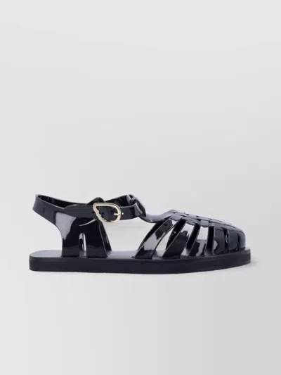 Ancient Greek Sandals Closed Toe Fisherman Style Flat Sandal In Black