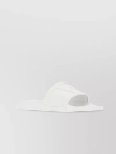 Valentino Garavani Whitesandals With Open Toe And Embossed Logo In Rubber Man